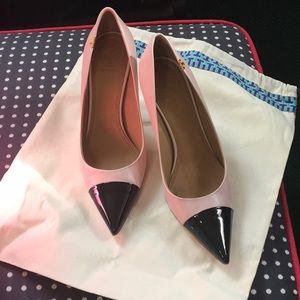 Tory Burch, Pink/Black Penelope Pump 7.5